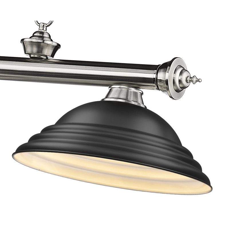 Billard 3 lumières Annaleisa, Noir mat, Argent