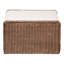 Bohemian Foot Stool Constructed From Natural With Braided Detailing, Removable Foam - Padded Fabric Cushion, Versatile As Footstool Or Extra Seat, Fully Assembled, Brown, 25.08 In Depth, 28.17 Width,