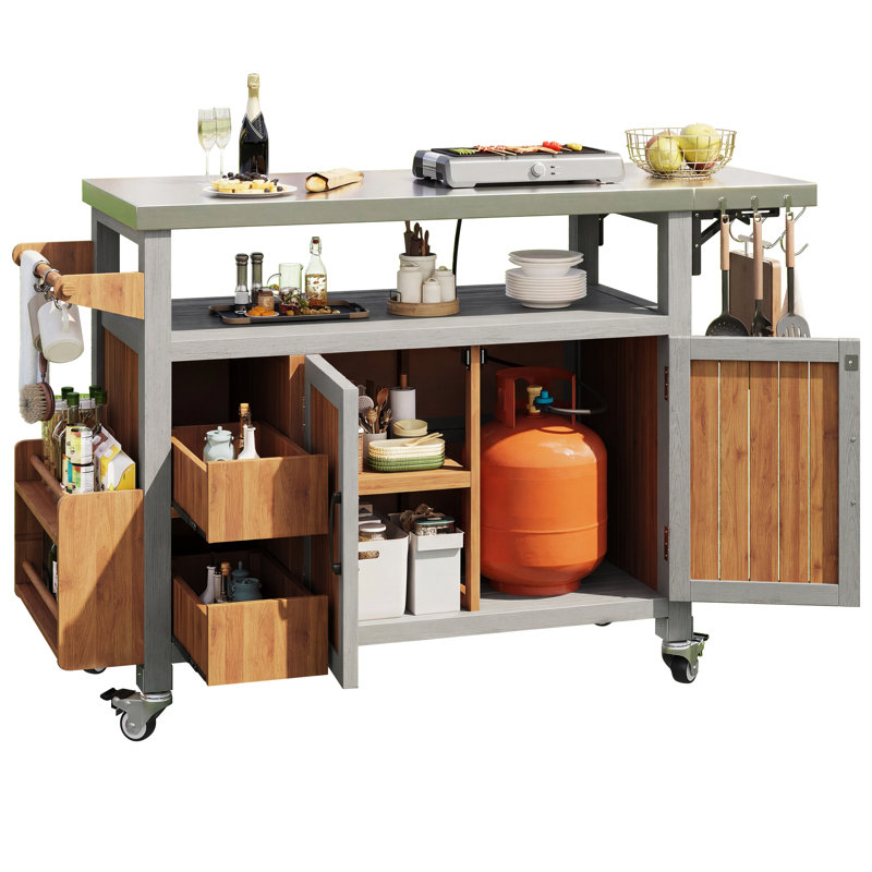 Mobile Garden Cabinet Grill Cart