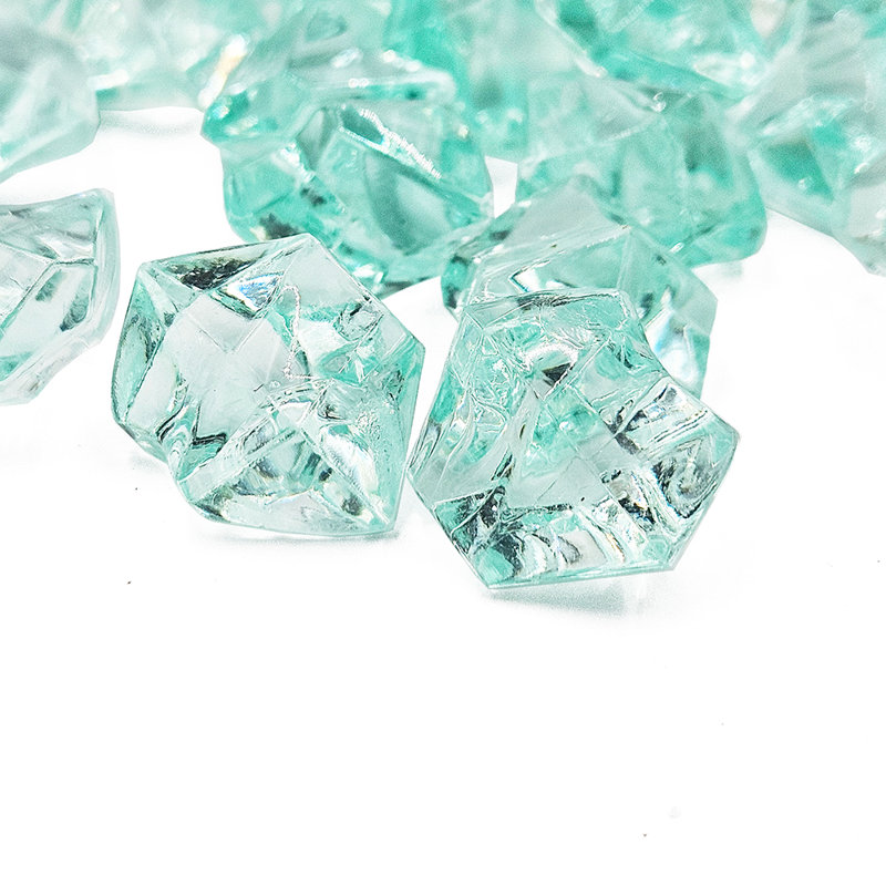 Acrylic Lucky Stone  Set of 4  Aqua