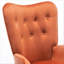 Fauteuil à oreilles Mid-Century moderne capitonné-397795684