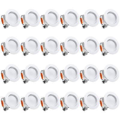 Plafonnier encastré à DEL à cardan de 4 pouces, plafonnier ajustable modernisé, CRI90 +, 10 W, lumière du jour 5000K