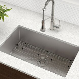 Glacier Bay Zero Radius Undermount 18g Stainless Steel 27 in. Single Bowl Workstation Kitchen Sink with Accessories