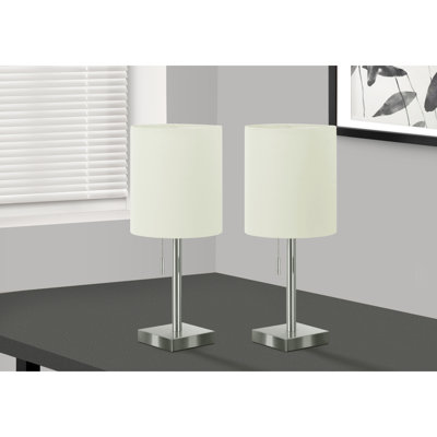 Ensemble de 2 lampes de table contemporaines en métal avec port USB et abat-jour