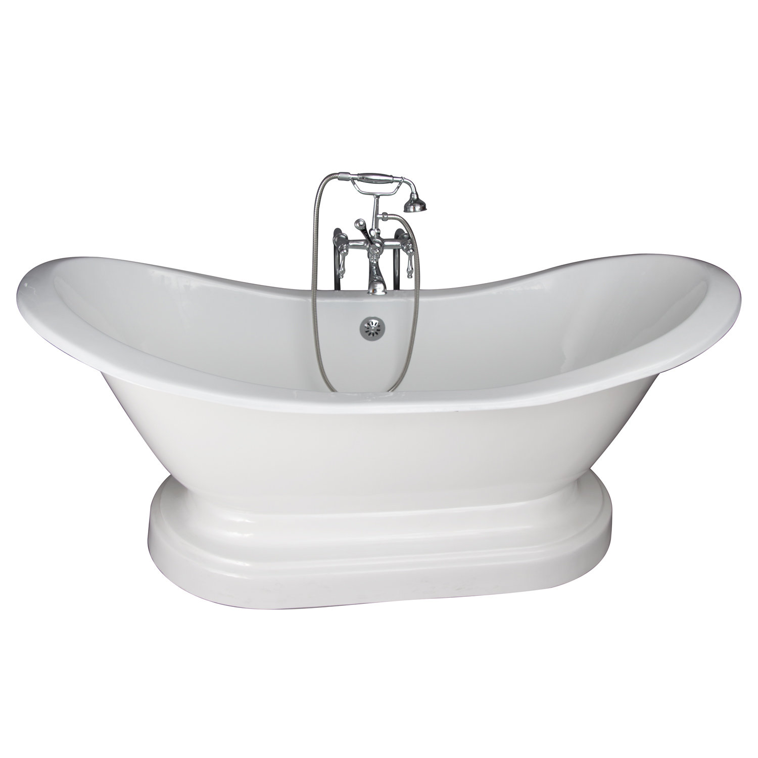 Barclay 72" x 30" Freestanding Soaking Cast Iron Bathtub with Faucet ...