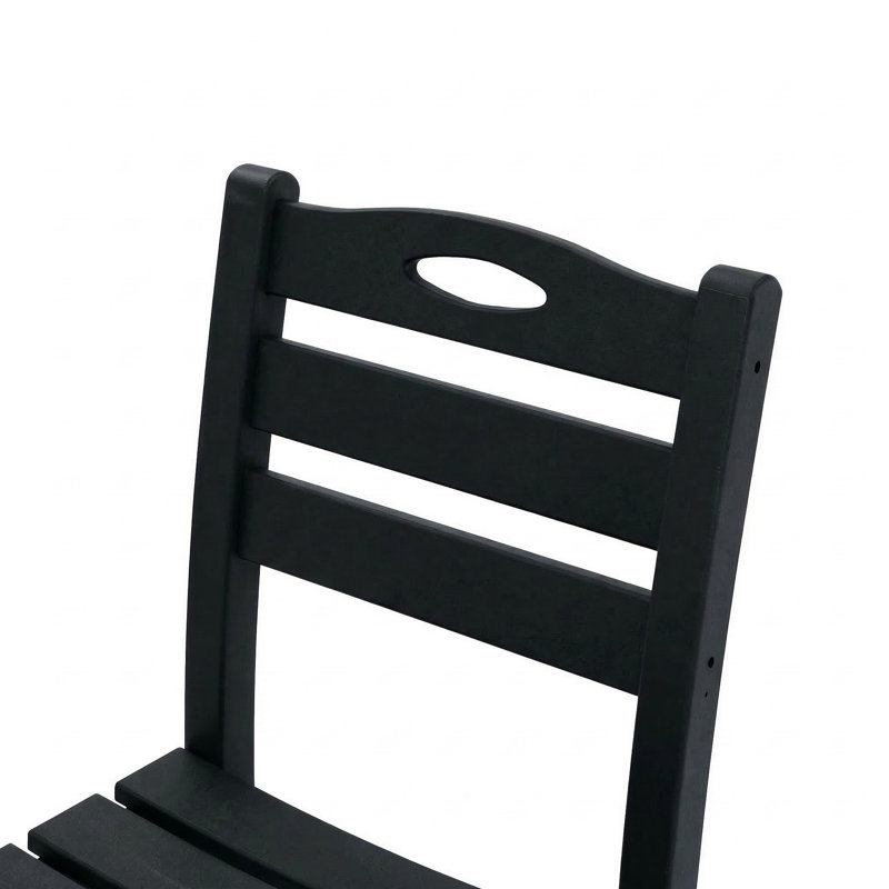 Chaises de salle à manger sans accoudoirs pour l'extérieur, chaises d'appoint de patio toutes saisons, 2, Noir