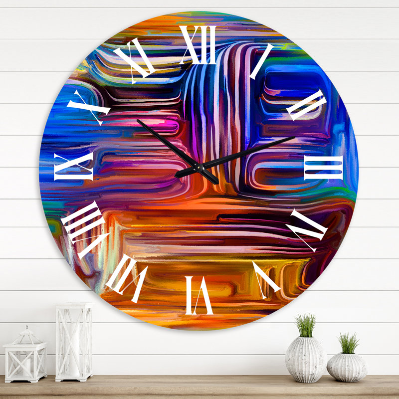 Color Fusion V - Horloge murale moderne, Surdimensionné