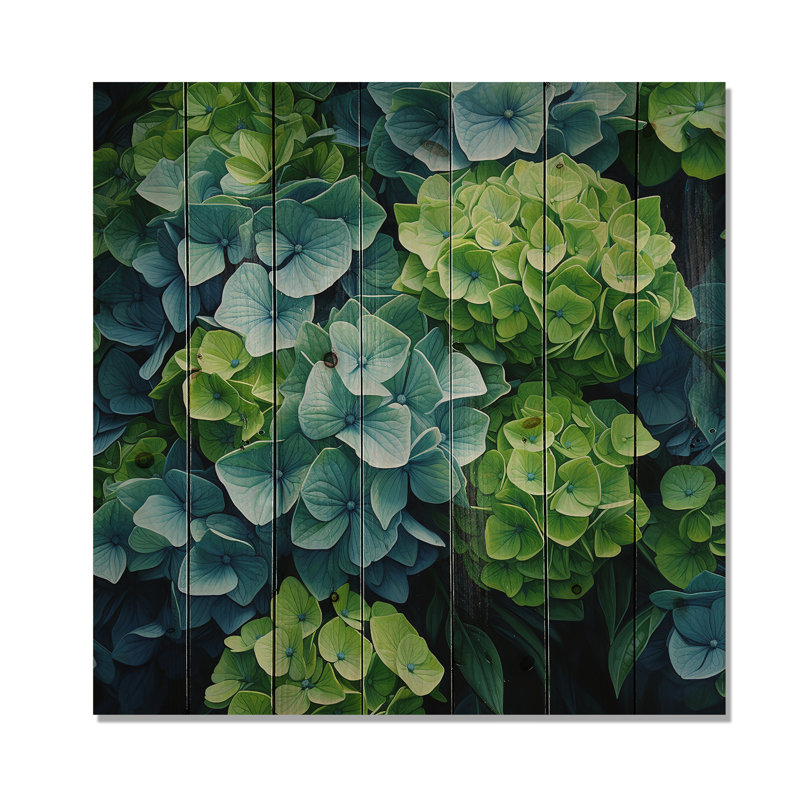 Annis - Art mural floral sur bois de pin naturel, H 15 po x l 15 po