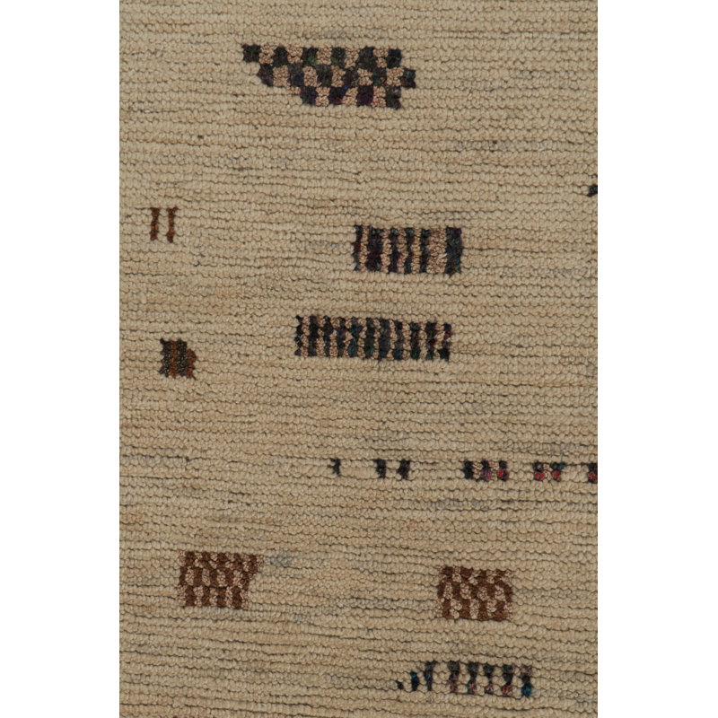 Moroccan Hand Knotted Geometric Area Rug, Rectangle 10' x 14'