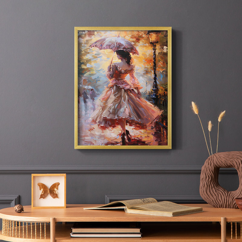 WOMEN-Cxxix - reproduction d'art encadrée de qualité supérieure - prête à être accrochée, Or, H 10 po x l 8 po
