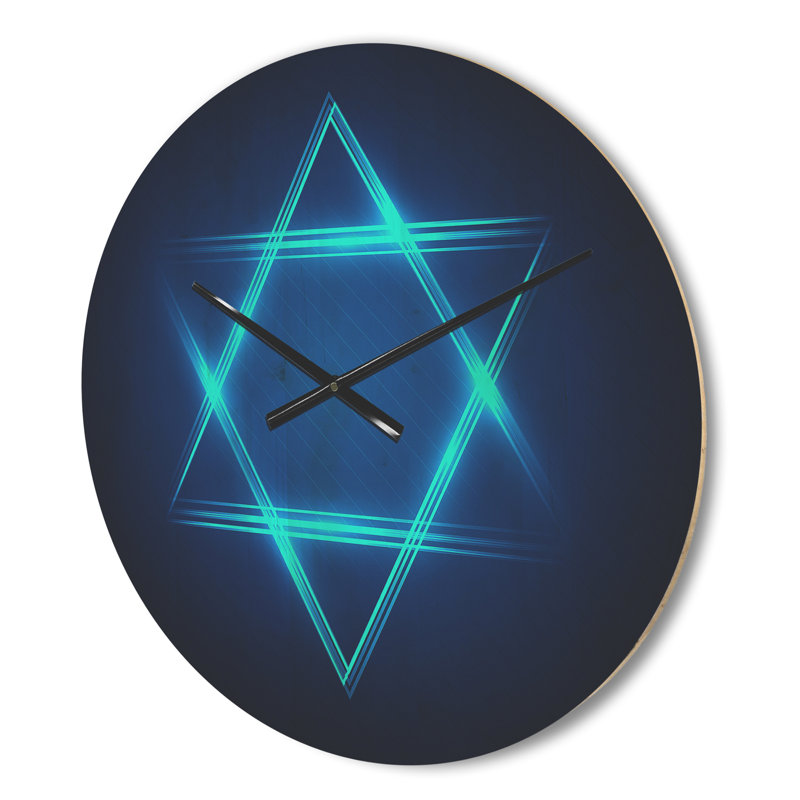 Horloge murale Neon Star of David, Moyenne