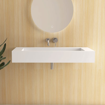 42'' Wall Mounted Bathroom Sink Solid Surface Sink