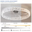 Ventilateur de plafond moderne en acrylique avec télécommande, lustre à DEL à intensité variable, moteur silencieux à 6 vitesses, conception encastrée pour le salon, la chambre à coucher et la salle à manger
