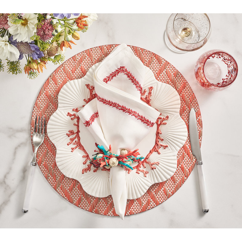 Coral Spray Napkin Ring, Brown/Turquoise