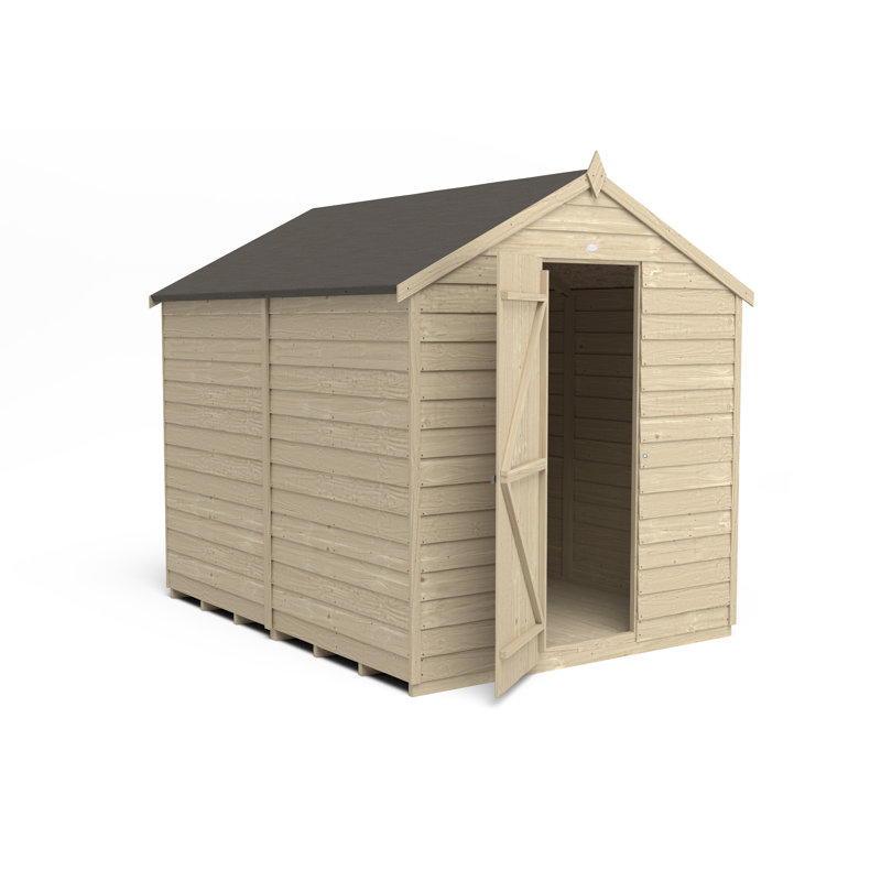 6 ft. W x 8 ft. D Solid Wood Overlap Apex Garden Shed, Yes