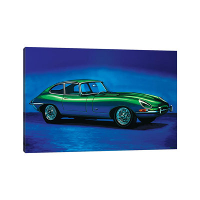 «Jaguar E Type» par Paul Meijering, reproduction d'art sur toile tendue
