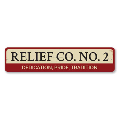 Enseigne en aluminium personnalisée Firehouse Relief Company