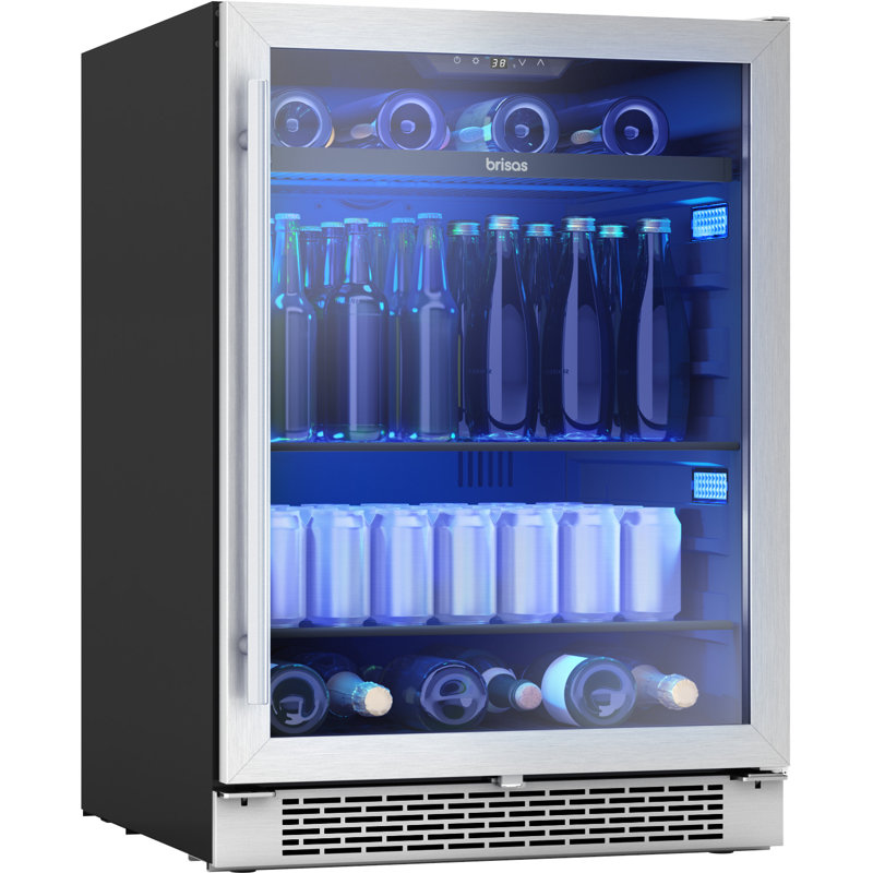 Brisas by Zephyr 24" 8-Bottle and 112-Can Single Zone Beverage Cooler