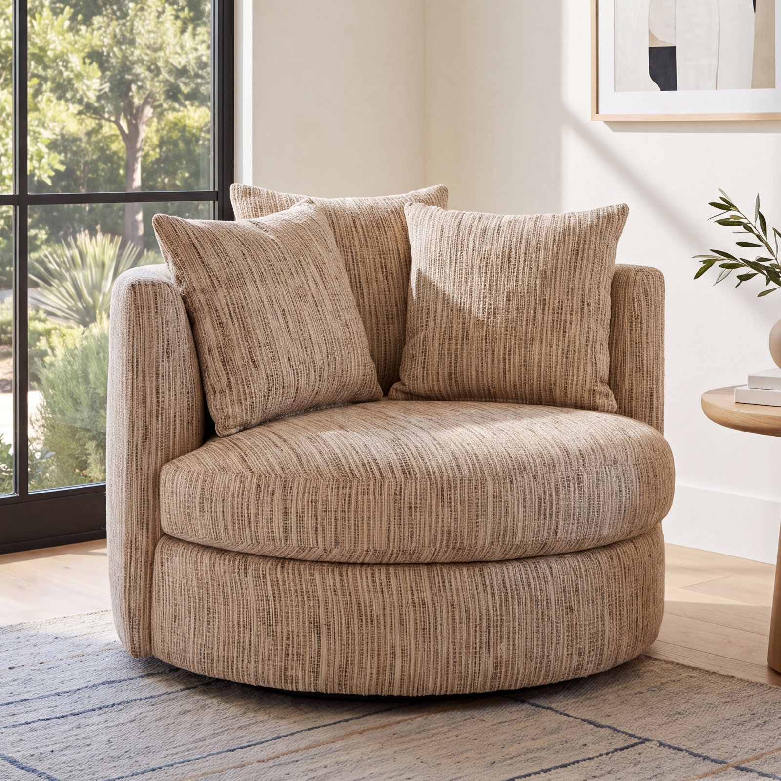 Swivel Barrel Chair