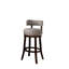 Chaises de bar 2 pièces 25 po soutenues sur des pieds en bois, les sièges et les dossiers rembourrés en tissu offrent une assise confortable-416480360