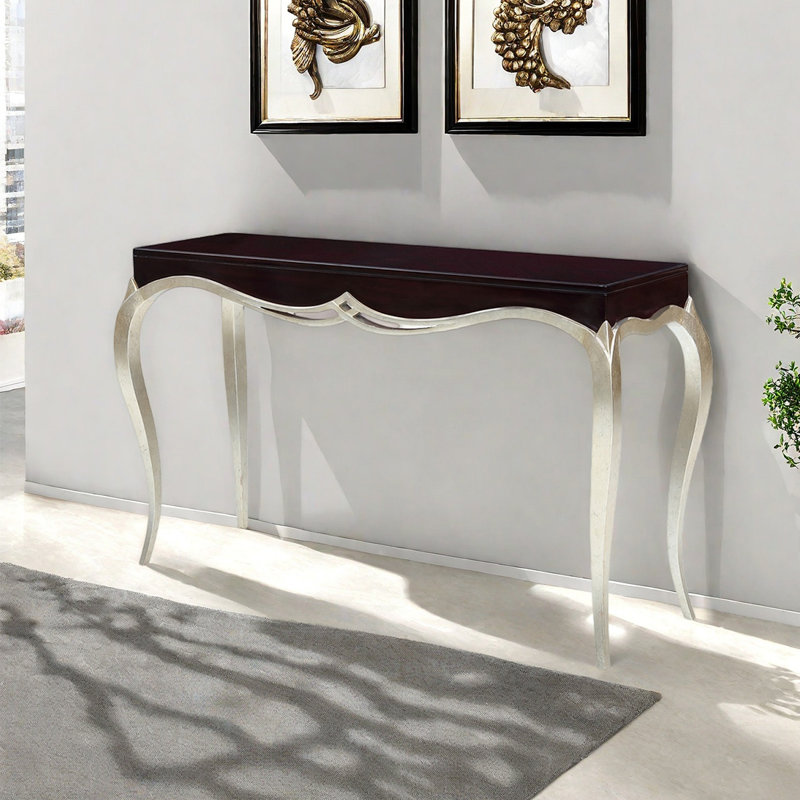 French-style elegant wooden console table, 35.43" H x 59.06" W x 15.75" D