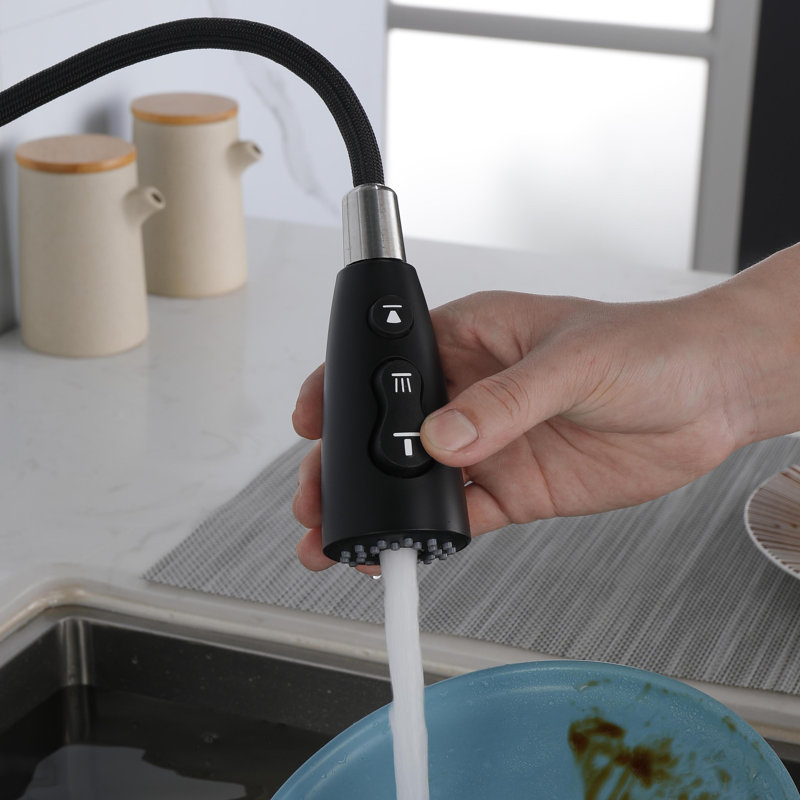 KISRAIS Kitchen Faucet, Matte Black