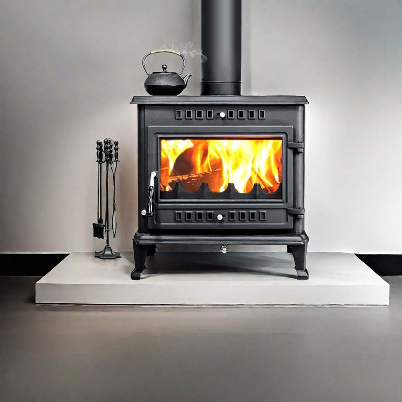 Wood-burning household cast-iron fireplace