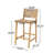 Fielder 28'' Seat Height Coastal Farmhouse Outdoor Armless Bar Stool With PE Wicker Seat And Acacia Wood Frame-113300772-112328612-112328613