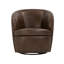 Fauteuil demi-tonneau pivotant 100% cuir italien Crandell-804777101