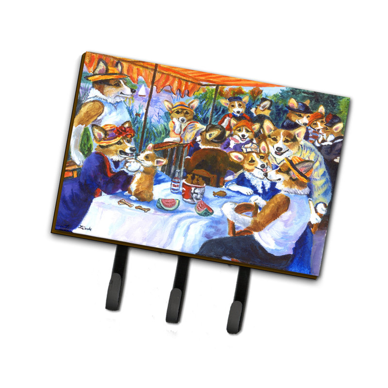 Porte-clés mural Corgi Boating Party
