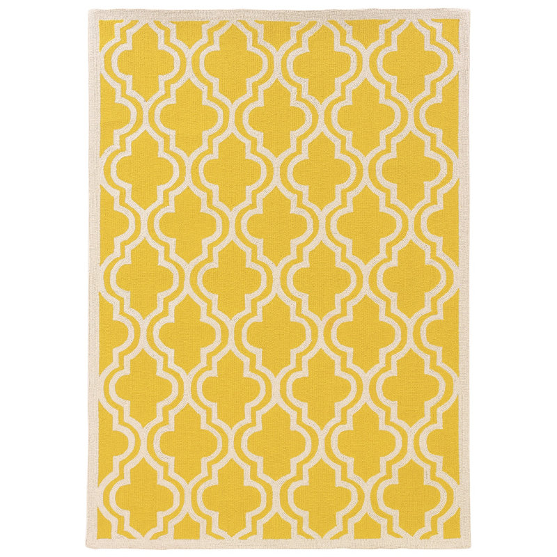 Hand Hooked Wool Geometric Indoor Rug, Rectangle 1'10" x 2'10"