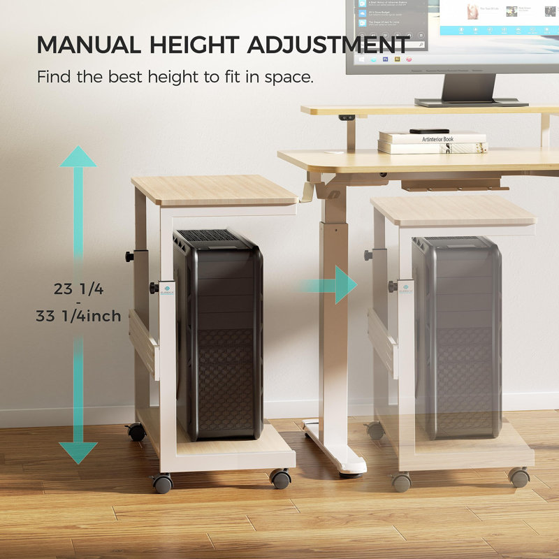 84.5cm H x 64cm W CPU Holder, White/Yellow