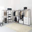 Système d'organisation en bois autoportant blanc avec porte-fenêtre en bois l 175 po Kennyth (5 pièces)