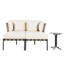 144cm Long Double Chaise with Cushions and Table-1400698118