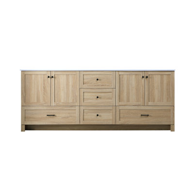 Soma 84" W Mango Wood Double Bathroom Vanity