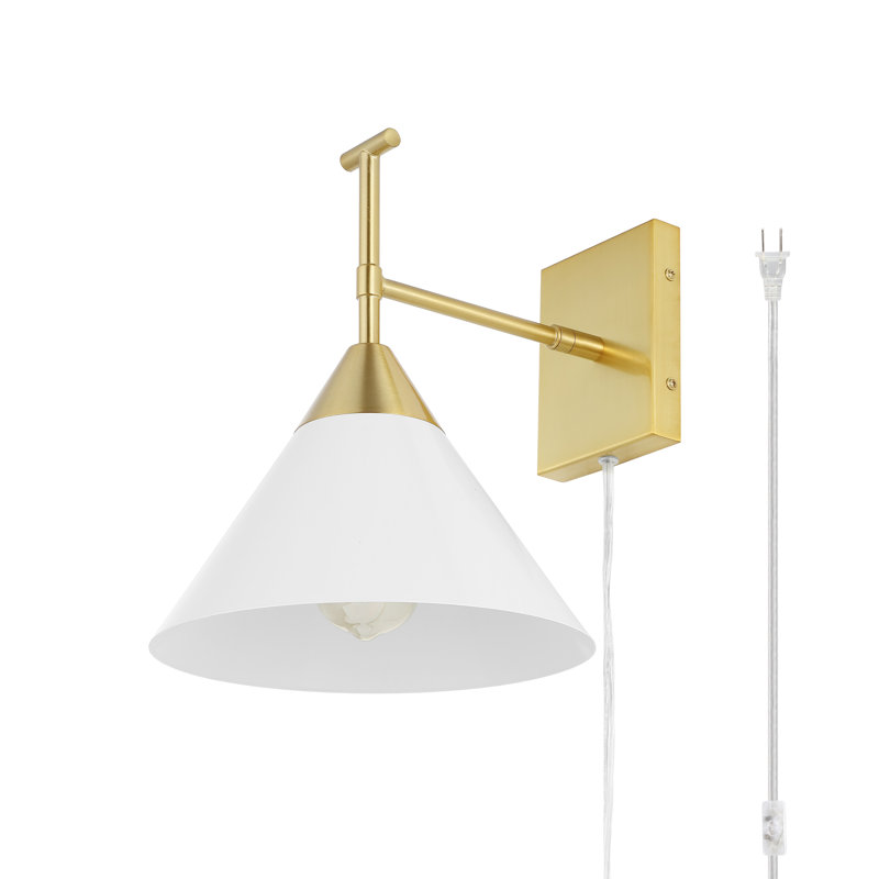 Cadyn Aluminum Plug-in Armed Sconce, Gold