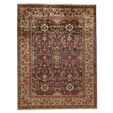 Hand Knotted Wool Area Rug in Brown And Gold
