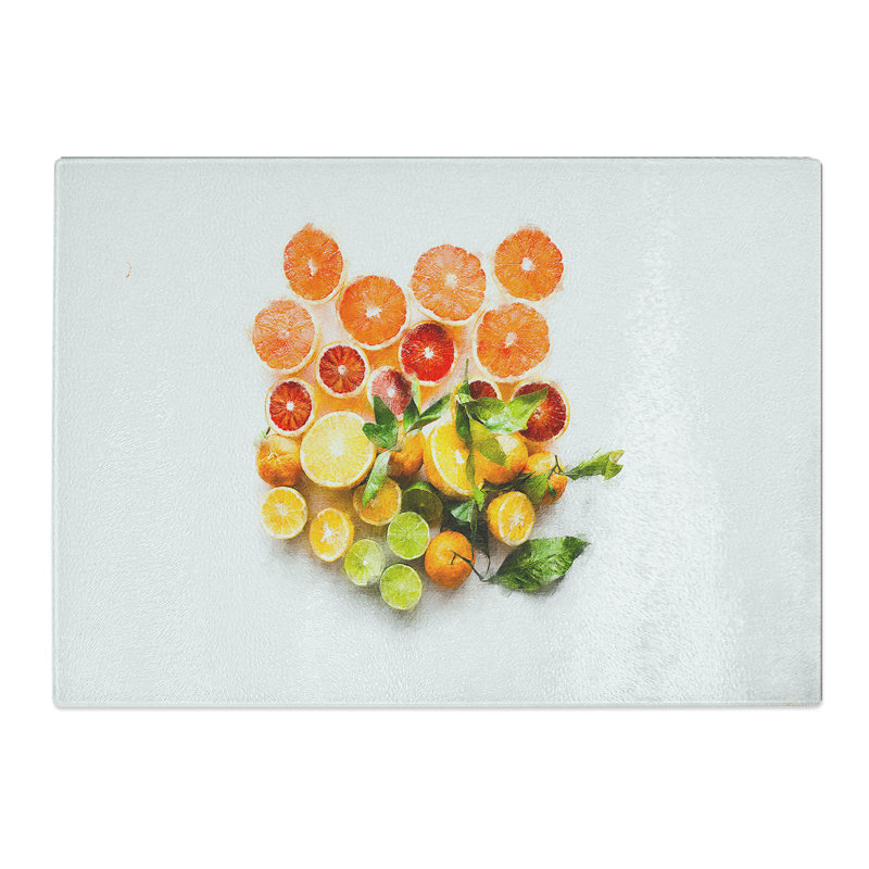 Tempered Glass Citrus Fruits Chopping Board, 28.5 cm x 39 cm