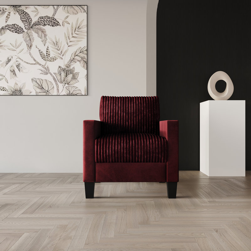 Fauteuil en velours 31,72 po Shadybrook, Velours rouge