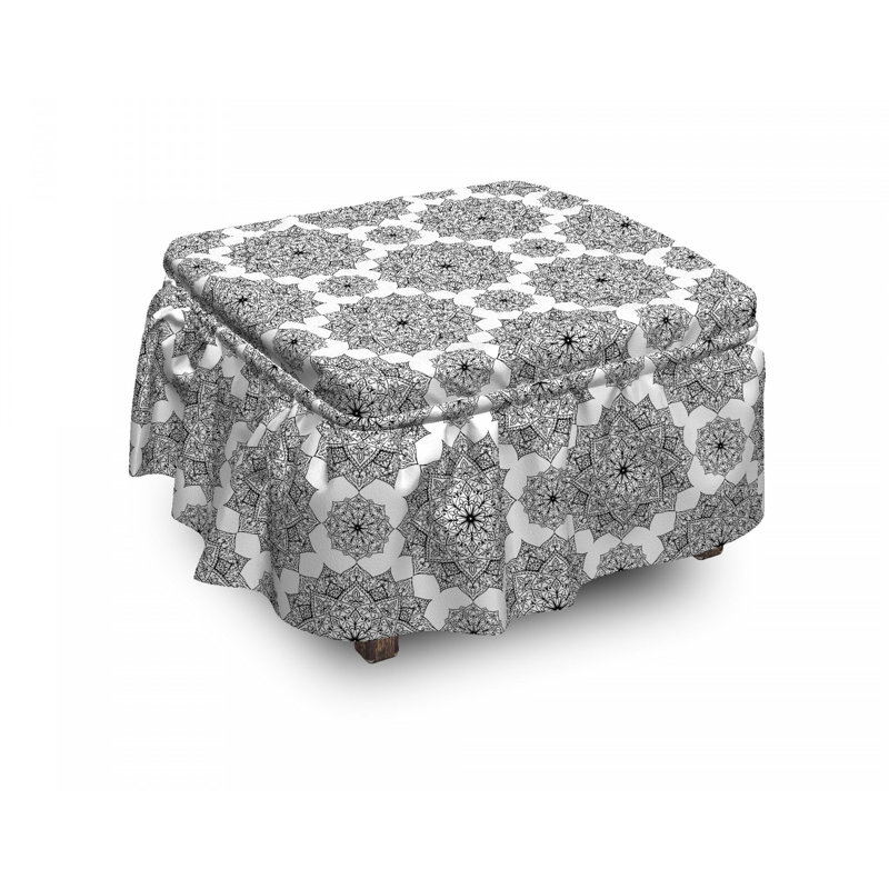 Ensemble de housse pour 2 pièces à coussins de boîte 2 pièces mandala mono floral