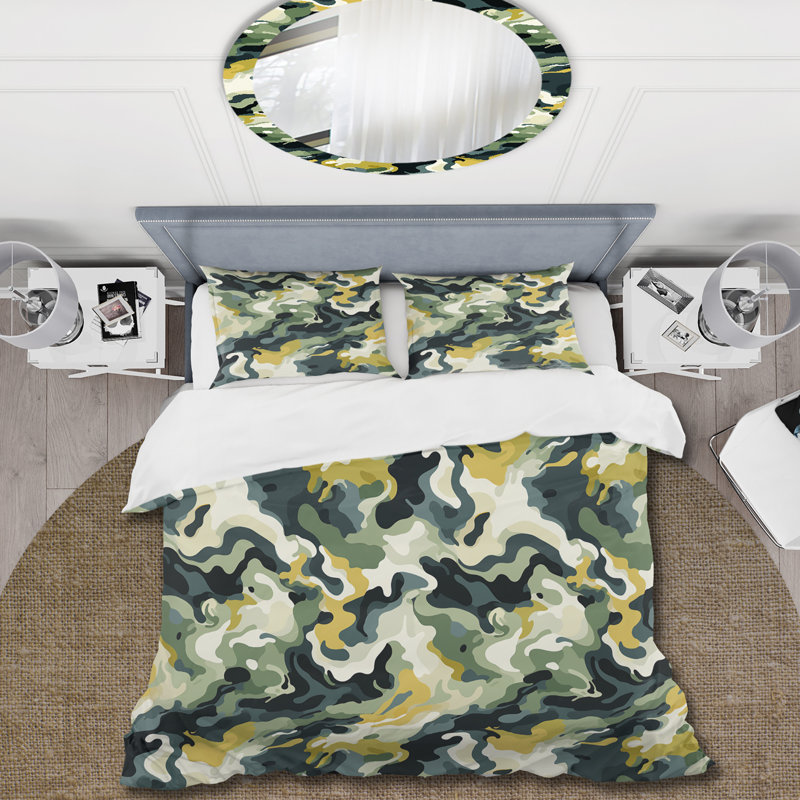 Literie de camouflage vert urbain Urban I, Housse de couette simple + 1 taie décorative stan