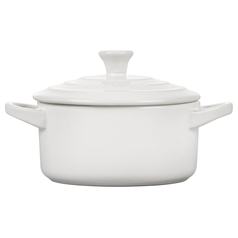 Le Creuset Stoneware Mini Round Cocotte, 14oz., White
