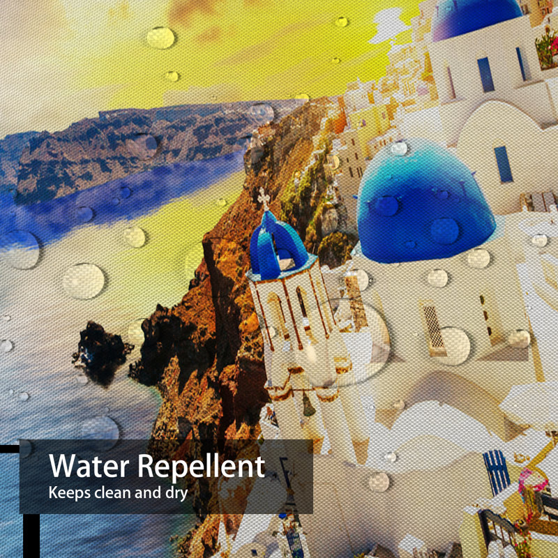 Rideau de douche Santorini Sunset, L 72 po x l 78 po
