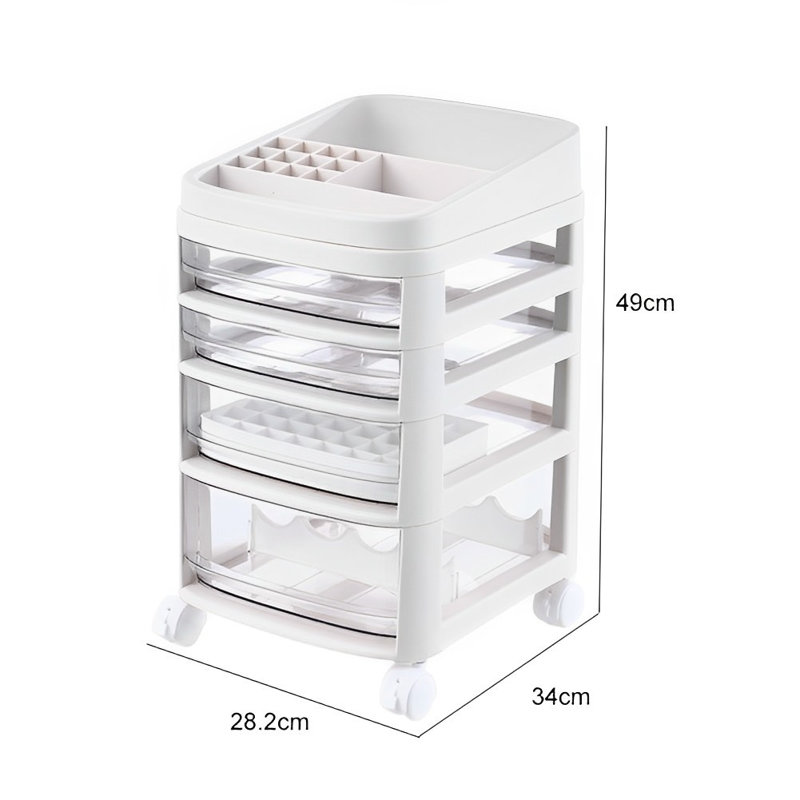 Daisuke Plastic Makeup Organizer, White