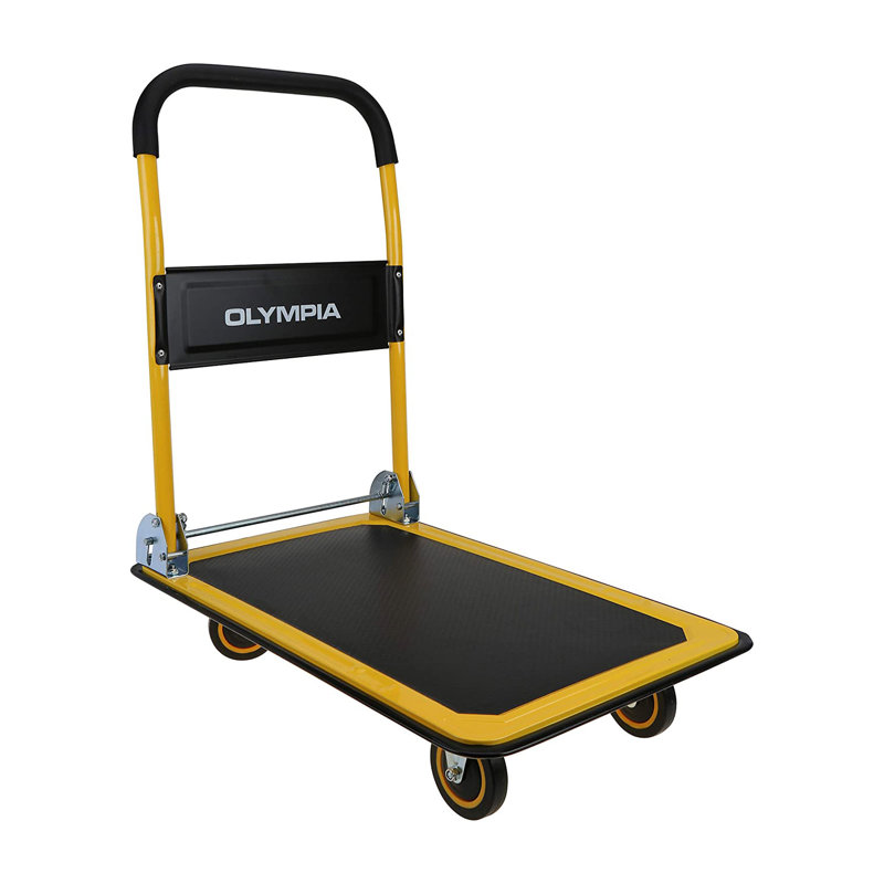 350 Lb. Capacity Foldable Platform Dolly, 32" H x 18.25" W x 28.5" D, Yellow