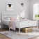 Minimalist Metal Slatted Bed Platform with Arrow Design Headboard