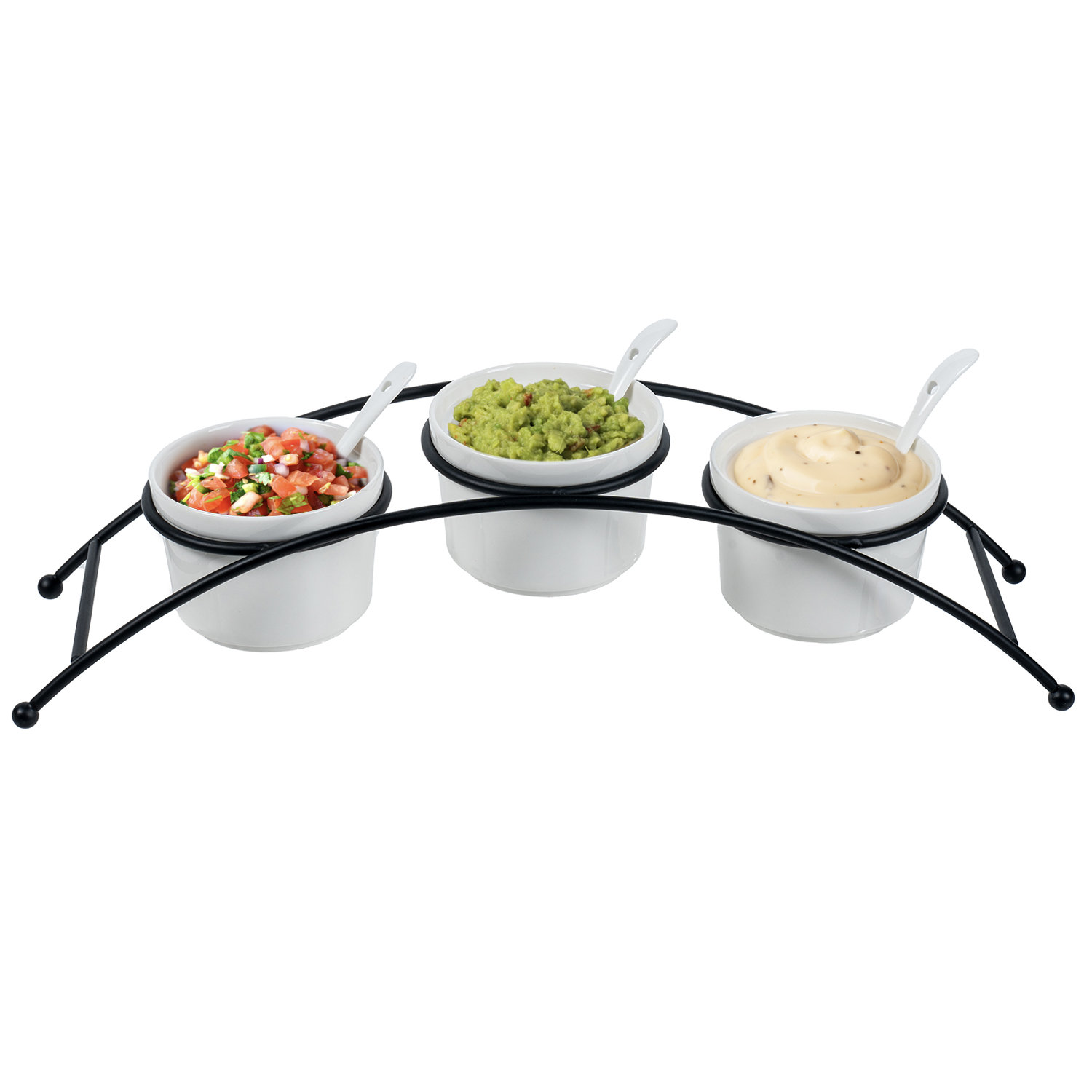 Ebern Designs Modern Condiment Server Serving Trays Set with 3 Bowls Wayfair