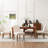 Fabric Upholstered Dining Chair Side Chair With Solid Wood Legs-465663110-436645583
