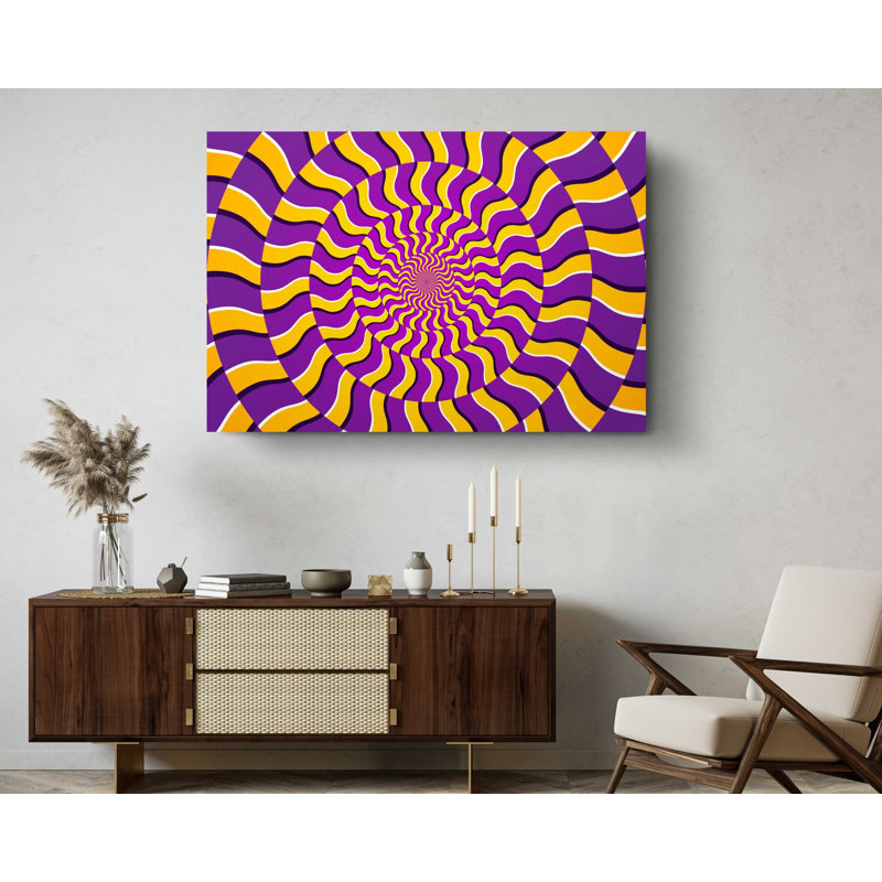 Illusion optique de mouvement sur toile, H 20 po x l 30 po x P 1 po