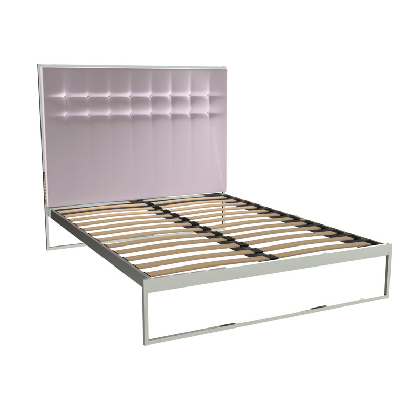 Euclid Upholstered Bed, Double (4'6), Silver